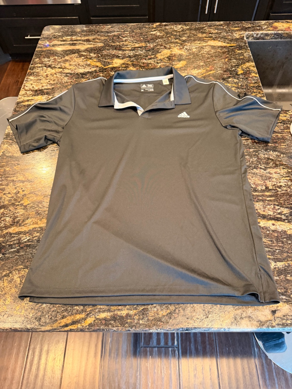 Adidas Golf Black Men’s Polo with Gray Trim M